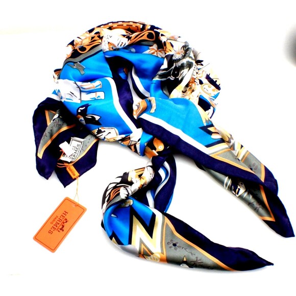 Hermes Boho Tribal Print Large Scarf In Silk - Picture 1 of 3